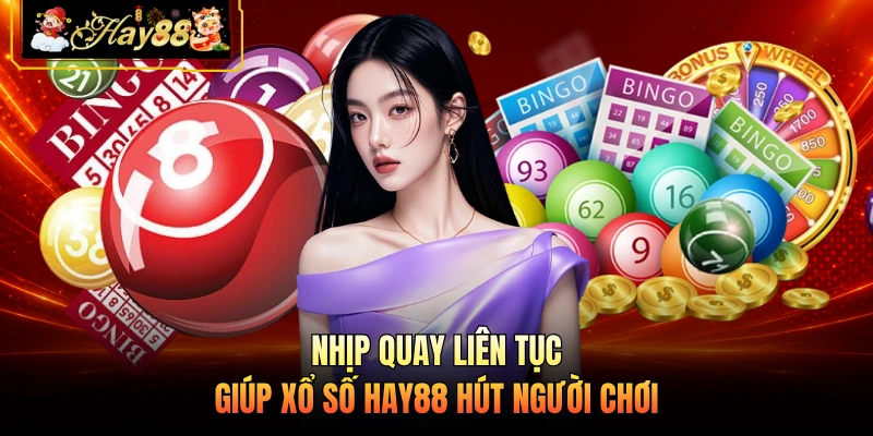 Nhịp quay liên tục giúp xổ số HAY88 hút người chơi